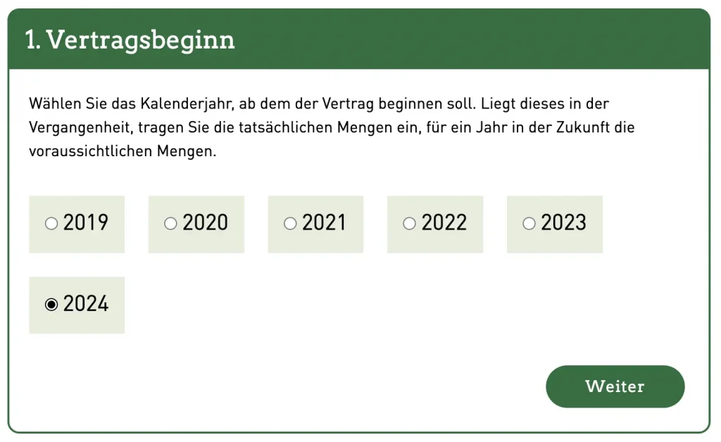 Grüner Punkt Registrierung Schritt 1