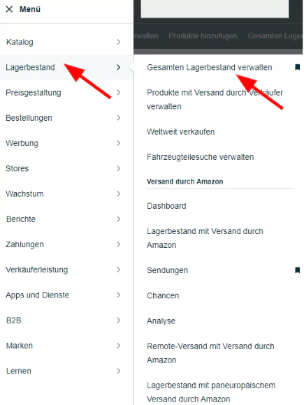 Amazon Lagerbestand verwalten