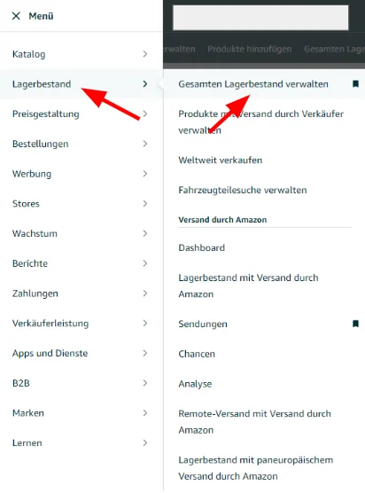 Amazon Lagerbestand verwalten