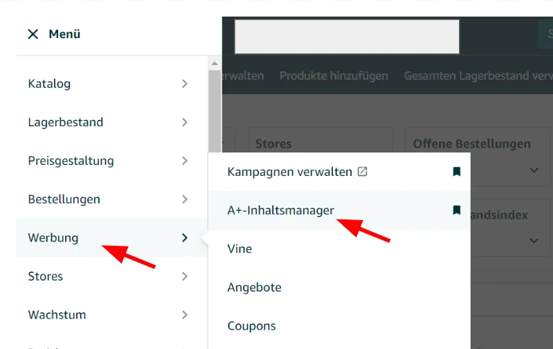 Amazon A+ Inhalt Navigation