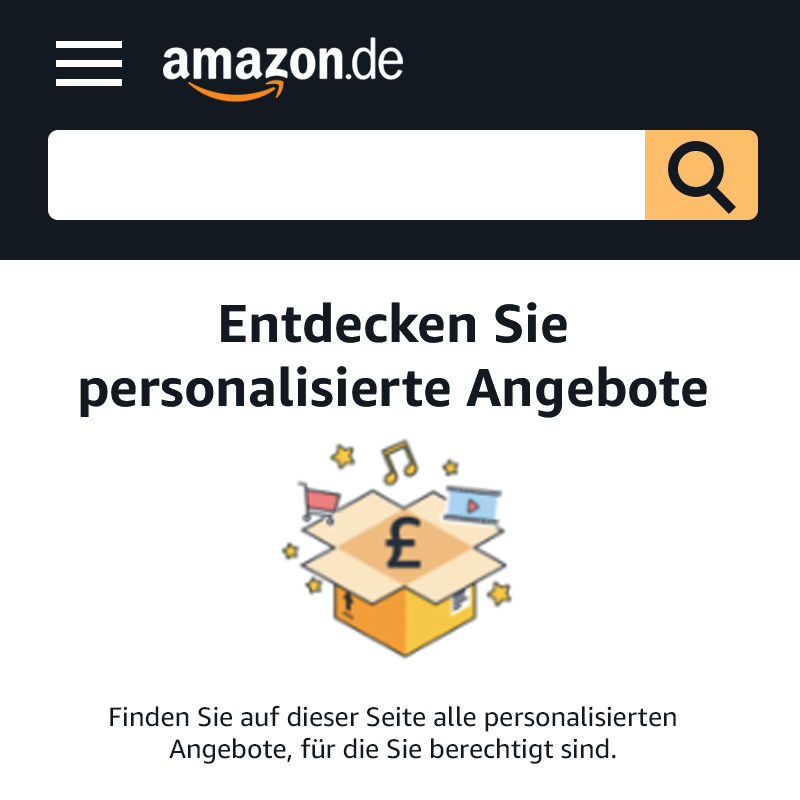 Amazon Personalisierbare Angebote