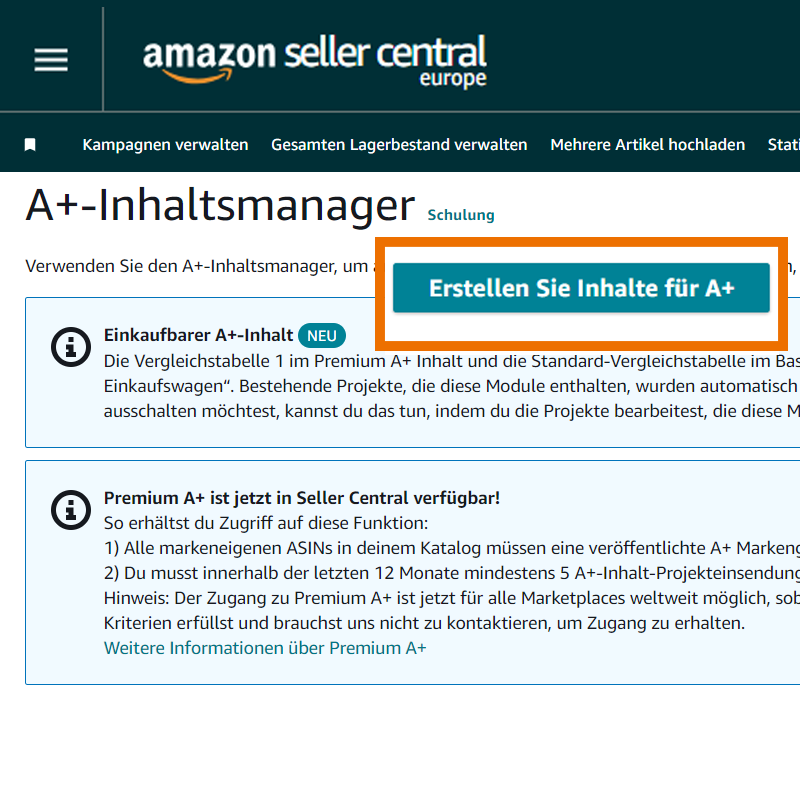 Amazon A+ Content anlegen